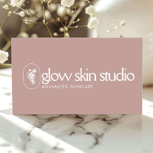 Minimalistisches Esthetiker-Logo Skincare Blush Pi Visitenkarte