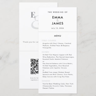 Minimalistisches Et-Zeichen-Hochzeit   QR-Code   E Menükarte