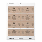 Minimalistisches Etikett für die Haarfahne oder da (Vorne)