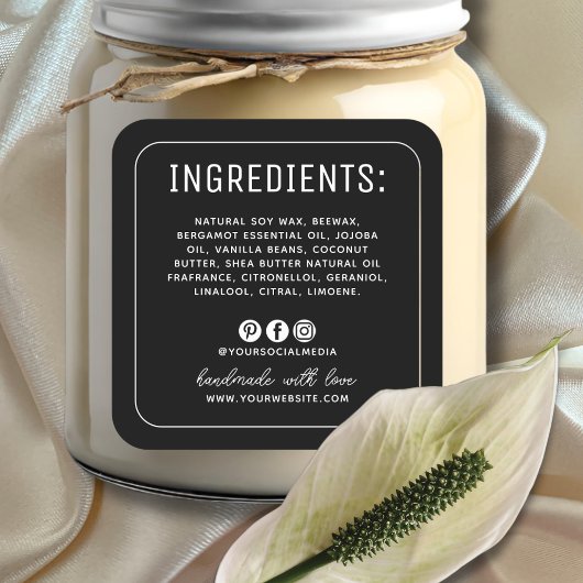 Minimalistisches Etikett für die sozialen Medien Quadratischer Aufkleber