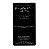 Minimalistisches Etikett für Schwarze Seife (Vorne)