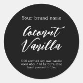 Minimalistisches Etikett für schwarze Verpackungsk Runder Aufkleber (Vorderseite)