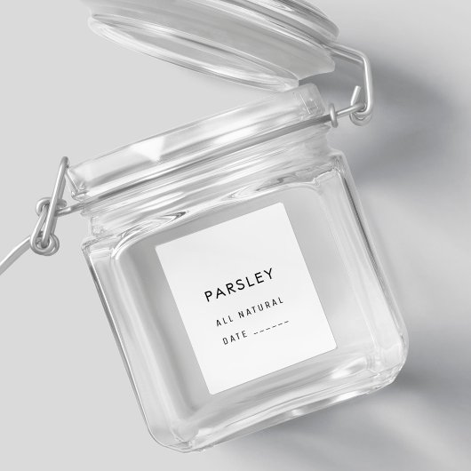 Minimalistisches Etikett für Wasserfeste Küchenspe