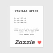 Minimalistisches Etikett mit weißer Kerze (Blatt)