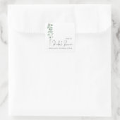 Minimalistisches Eucalyptus Name Brautparty Vielen Quadratischer Aufkleber (Tasche)