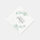 Minimalistisches Eukalyptus-Blätter Brautparty Pap Serviette (Ecke)