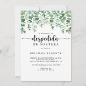 Minimalistisches Eukalyptus-Brautparty Einladung (Vorderseite)