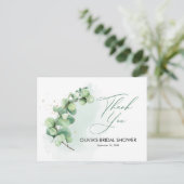 Minimalistisches Eukalyptus-Brautparty Vielen Dank Postkarte (Stehend Vorderseite)