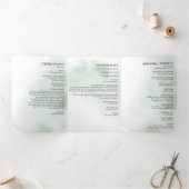 Minimalistisches Eukalyptus-Dreifache Hochzeit-Pro Dreifach Gefaltete Einladung (Innenseite)