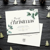 Minimalistisches Eukalyptus-Firmenlogo Feiertagskarte