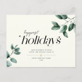 Minimalistisches Eukalyptus-Firmenlogo Feiertagspostkarte (Vorderseite)