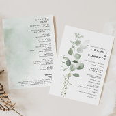 Minimalistisches Eukalyptus-Foliage-Hochzeitsprogr