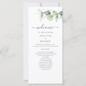 Minimalistisches Eukalyptus Greenery-Hochzeitsprog (Vorderseite)