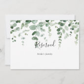 Minimalistisches Eukalyptus-Hochzeitssegment (Rückseite)