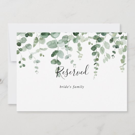 Minimalistisches Eukalyptus-Hochzeitssegment (Rückseite)