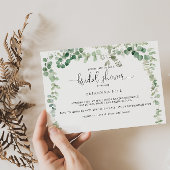 Minimalistisches Eukalyptus-Horizontales Brautpart Einladung
