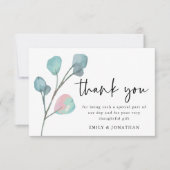 Minimalistisches Eukalyptus Script-Foto Vielen Dan Dankeskarte (Vorderseite)