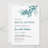 Minimalistisches Eukalyptusgrün Brautparty Einladung (Vorderseite)