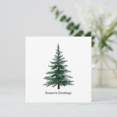 Minimalistisches Evergreen Tree Design Einfaches H Dankeskarte (Stehend Vorderseite)