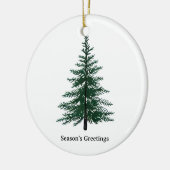 Minimalistisches Evergreen Tree Design Einfaches H Keramik Ornament (Links)