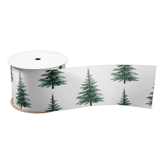 Minimalistisches Evergreen Tree Design Einfaches H Satinband (Spule)