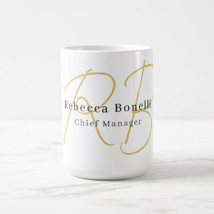 Minimalistisches exklusives modernes Monogramm in Kaffeetasse