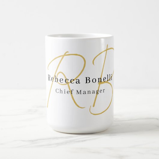 Minimalistisches exklusives modernes Monogramm in  Kaffeetasse (Mittel)