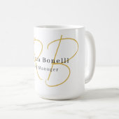 Minimalistisches exklusives modernes Monogramm in  Kaffeetasse (VorderseiteRechts)