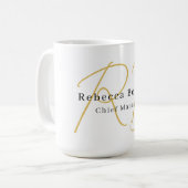 Minimalistisches exklusives modernes Monogramm in  Kaffeetasse (Vorderseite Links)