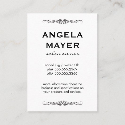 Minimalistisches Extravagantes Element Visitenkarte (Vorderseite)