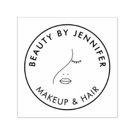 Minimalistisches Face Beauty Logo Makeust Artist Permastempel