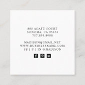 Minimalistisches Face Beauty Logo Makeust Artist Quadratische Visitenkarte (Rückseite)