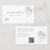 Minimalistisches Face Beauty Logo Makeust Artist Visitenkarte (Vorne/Hinten)