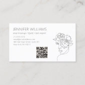 Minimalistisches Face Beauty Logo Makeust Artist Visitenkarte (Rückseite)