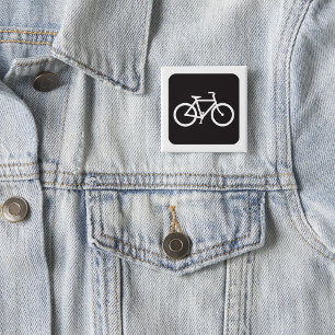 Minimalistisches Fahrrad Schwarz-Weiß-Fahrradsymbo Button