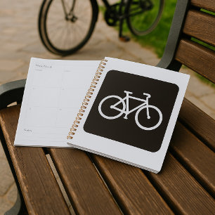 Minimalistisches Fahrrad Schwarz-Weiß-Fahrradsymbo Planer