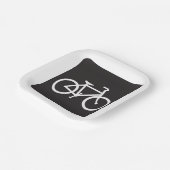 Minimalistisches Fahrradsymbol Pappteller (Gewinkelt)