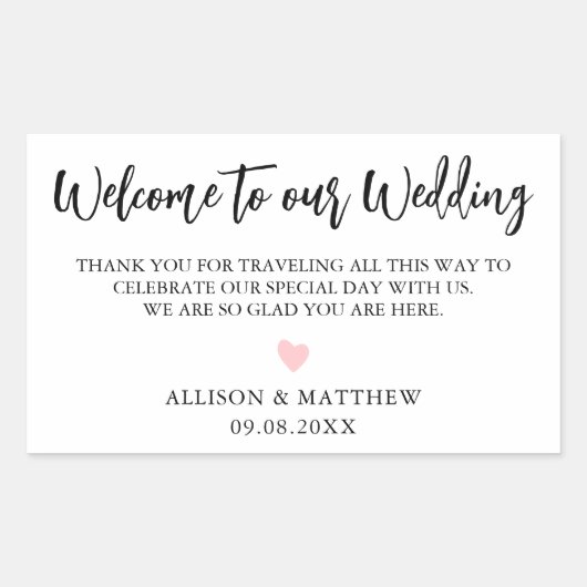 Minimalistisches Farbherz - Begrüßung Rechteckiger Aufkleber (Vorderseite)