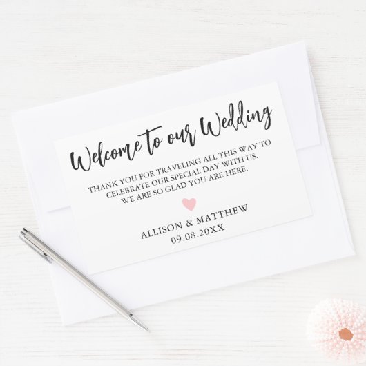 Minimalistisches Farbherz - Begrüßung Rechteckiger Aufkleber (Umschlag)