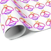 Minimalistisches, farbiges Bienenstockmuster Geschenkpapier (Rolleneckpunkt)