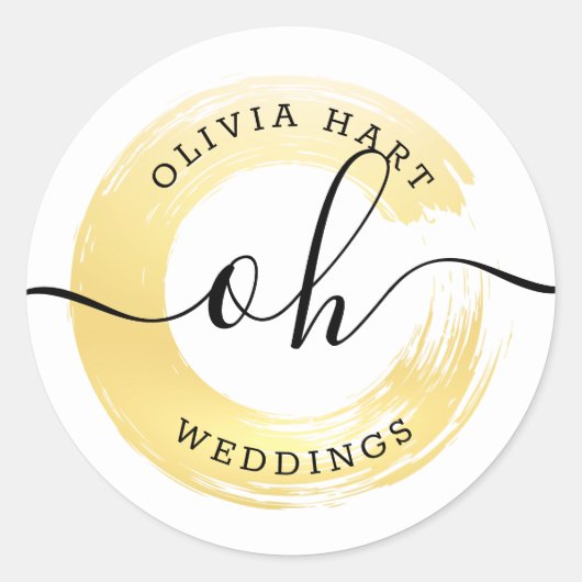 Minimalistisches Farbschmalz-Logo für den benutzer Runder Aufkleber (Vorderseite)