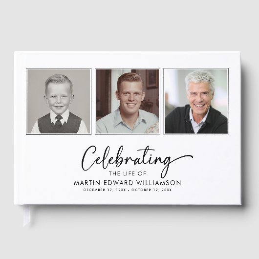 Minimalistisches Feiern Die lebenslange Beerdigung Gästebuch (Vorderseite)