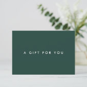 Minimalistisches, feines Emerald Green-Geschenkzer (Stehend Vorderseite)