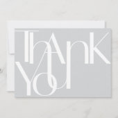 Minimalistisches feines Foto Weiß leicht Grau Dankeskarte (Vorderseite)