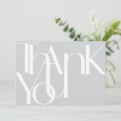 Minimalistisches feines Foto Weiß leicht Grau Dankeskarte (Stehend Vorderseite)