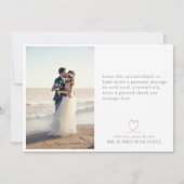 Minimalistisches feines Foto Weiß leicht Grau Dankeskarte (Rückseite)