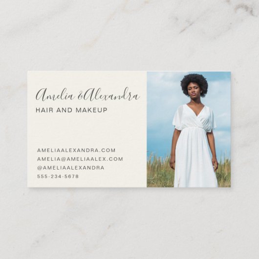 Minimalistisches, feines Script Boho Sage Green Fo Visitenkarte (Rückseite)