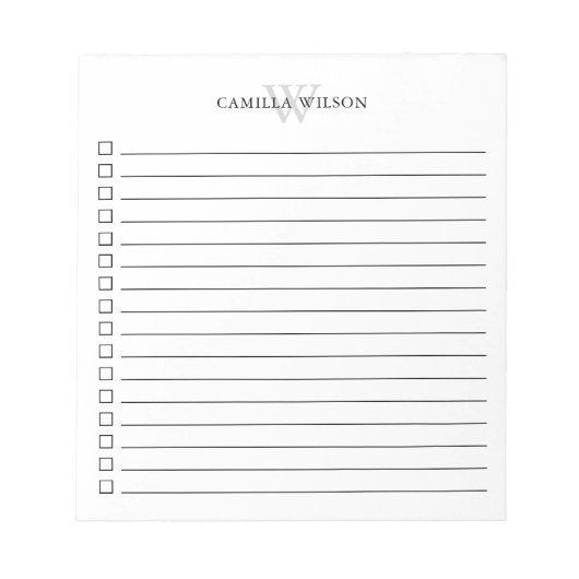 Minimalistisches Feld für den Karo Monogramm zur L Notizblock (Vorderseite)
