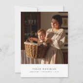 Minimalistisches Feliz Navidad Foto Feiertagskarte (Vorderseite)