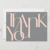 Minimalistisches fett Coral Gray Foto Dankeskarte (Vorderseite)